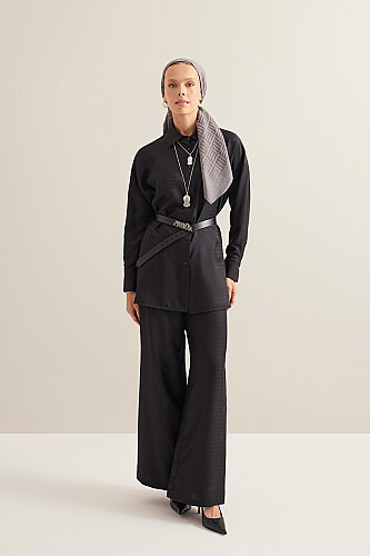 Faith I Black Jacquard Silk Shirt 