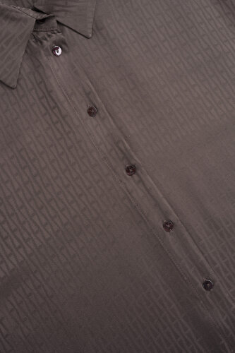 Faith I Brown Jacquard Silk Shirt - 2