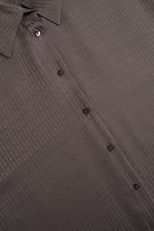 Faith I Brown Jacquard Silk Shirt - 2