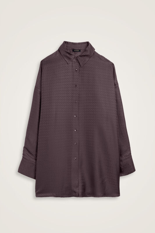 Faith I Brown Jacquard Silk Shirt - 1