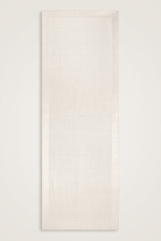 Faith I Cream Jacquard Silk Shirt Shawl - 1