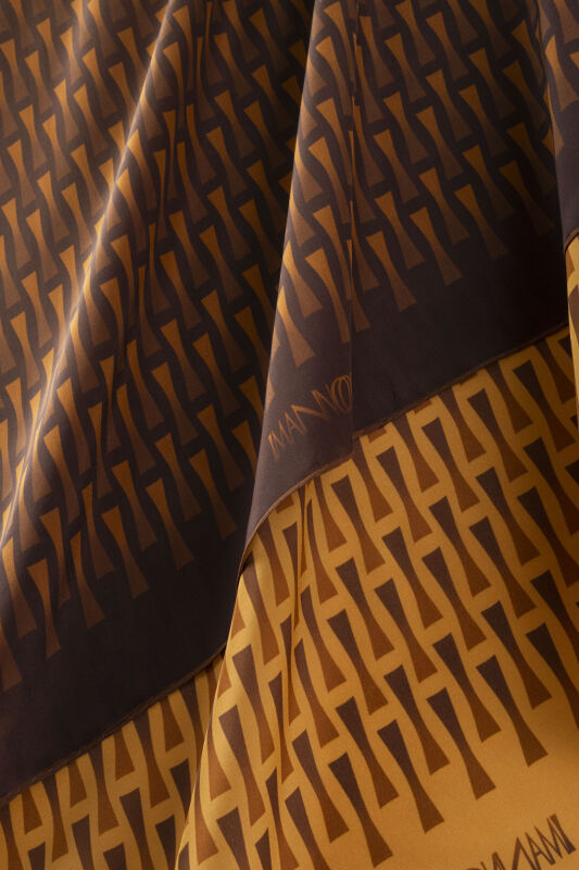 Faith I Degrade Saffron-Coffee Silk Scarf - 4