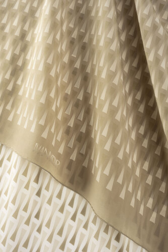 Faith I Gradient Beige Silk Scarf - 4