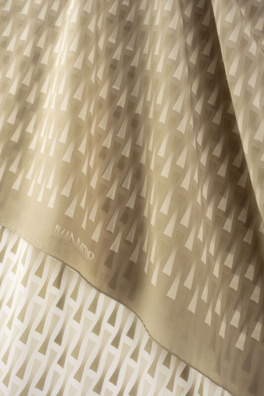 Faith I Gradient Beige Silk Scarf - 4