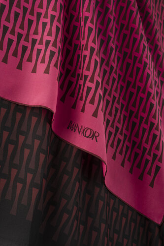 Faith I Gradient Burgundy Silk Scarf - 4