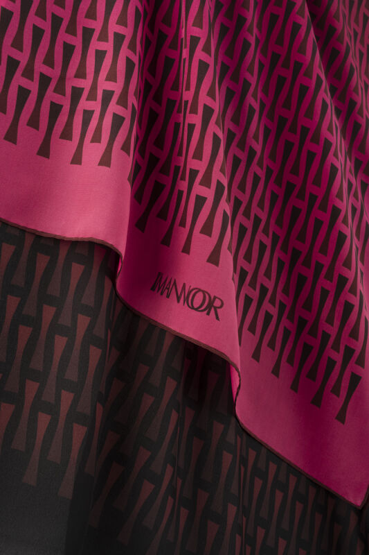 Faith I Gradient Burgundy Silk Scarf - 4