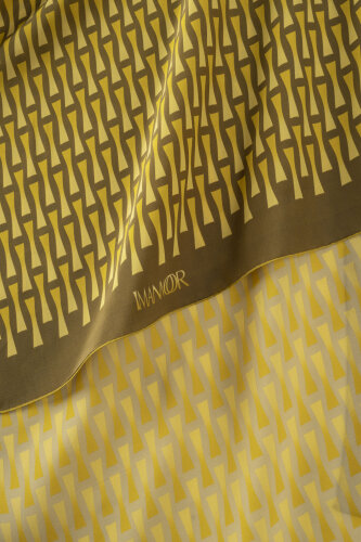 Faith I Gradient Mustard Silk Scarf - 4