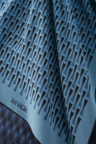 Faith I Gradient Navy Blue Silk Scarf - 4