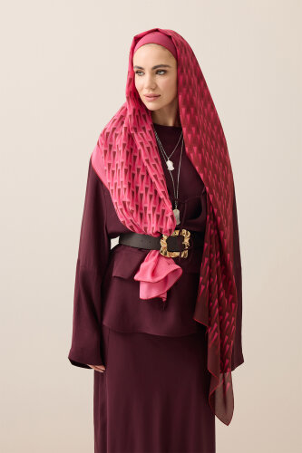 Faith I Gradient Red Silk Scarf - 5