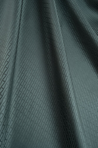 Faith I Green Petrol Jacquard Silk Shirt Scarf - 4