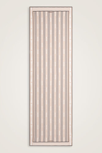 Faith Path Beige Crepe Silk Scarf - 1