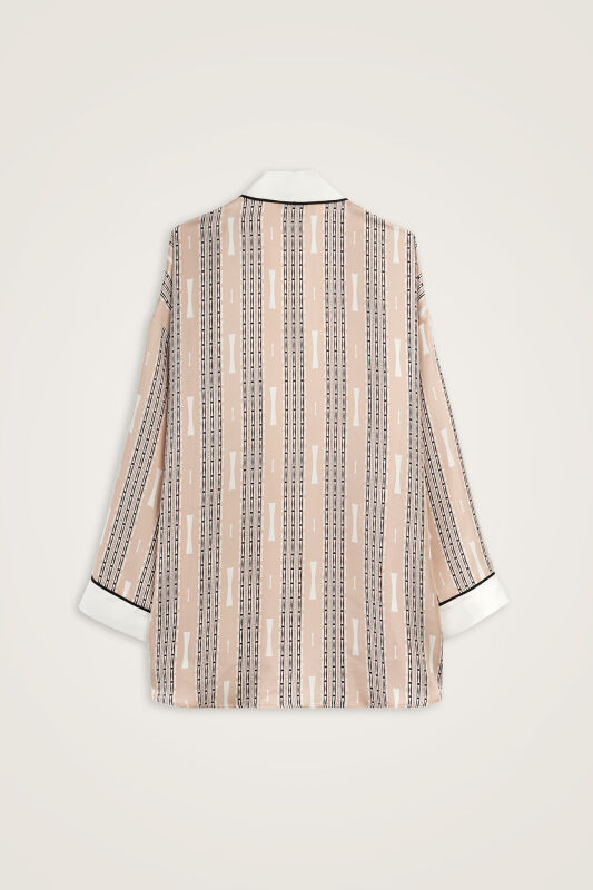 Faith Path Beige Twill Silk Short Kimono - 3