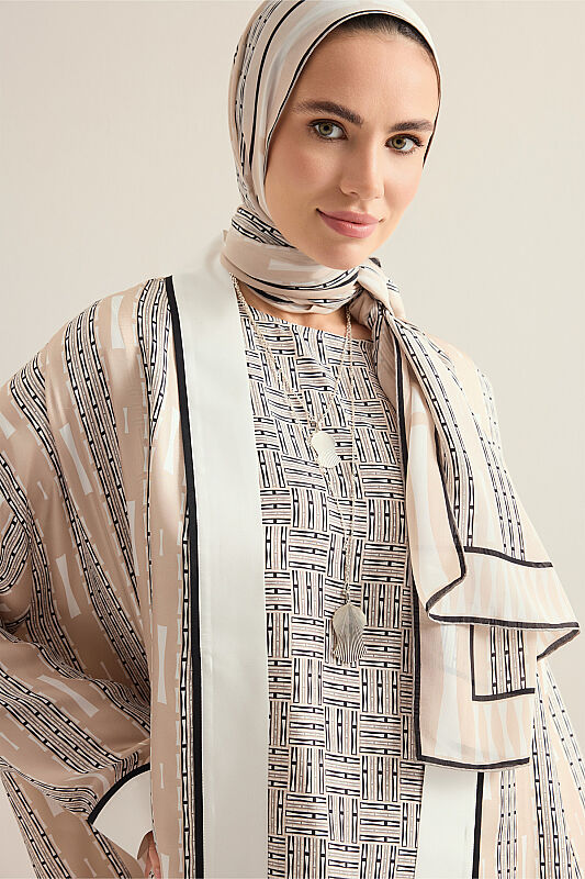 Faith Path Beige Twill Silk Sleeveless Blouse - 1