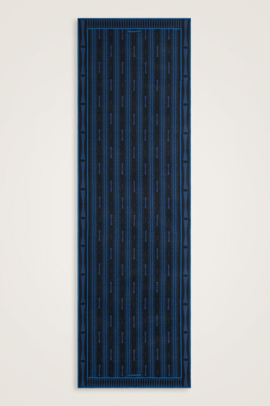 Faith Path Navy Blue Crepe Silk Scarf - 1