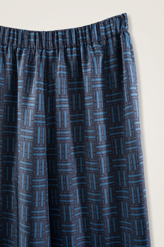 Faith Path Navy Blue Twill Silk Trousers - 2