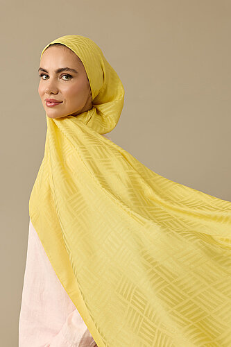 Faith Square Lemon Naia Cotton Scarf 