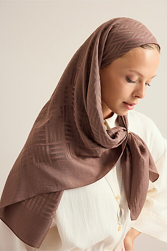 Faith Square Light Brown Naia Scarf - Imannoor