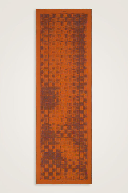 Faith Square Saffron Crepe Silk Shirt Scarf - 1