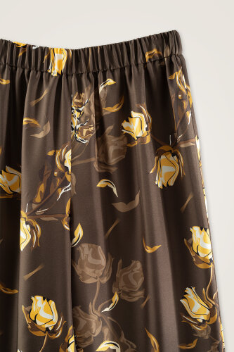 Faith's Rose Brown Twill Silk Trousers - 2