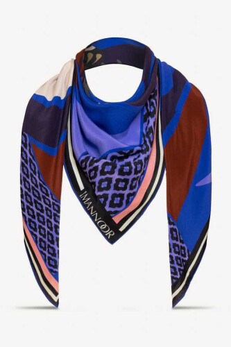 Fancy OO Silk Shawl Blue - 5