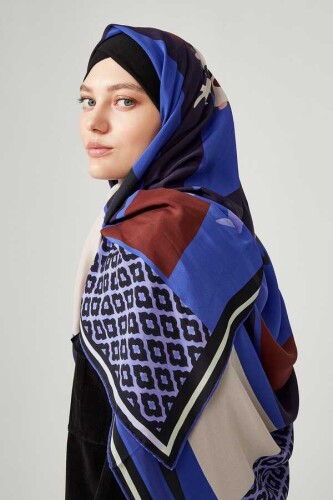 Fancy OO Silk Shawl Blue - 4