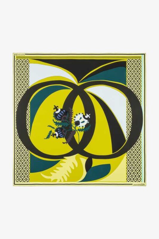 Fancy OO Silk Shawl Yellow - 1