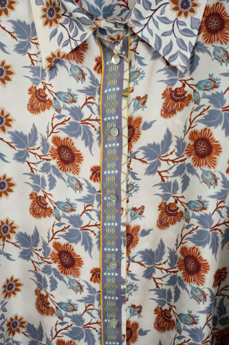 Fence Beige-Gray Silk Twill Shirt - 2