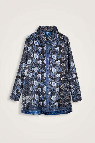 Fence Black-Sax Silk Twill Shirt 