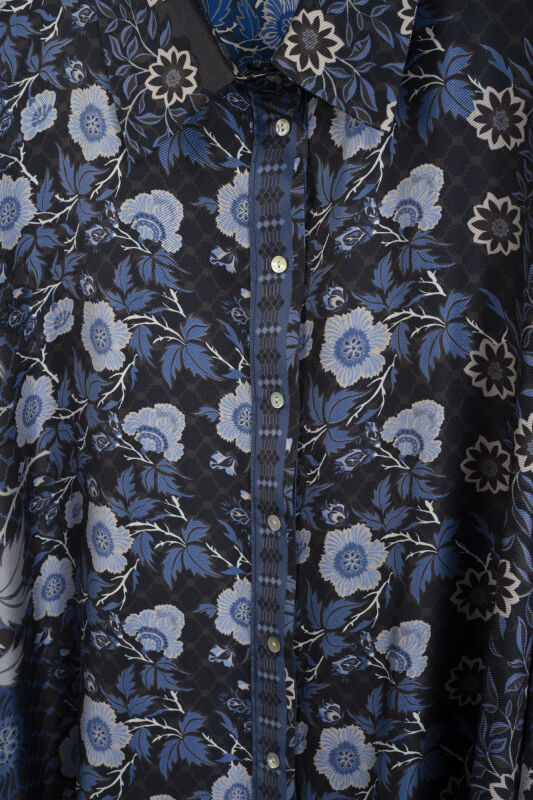 Fence Black-Sax Silk Twill Shirt - 2