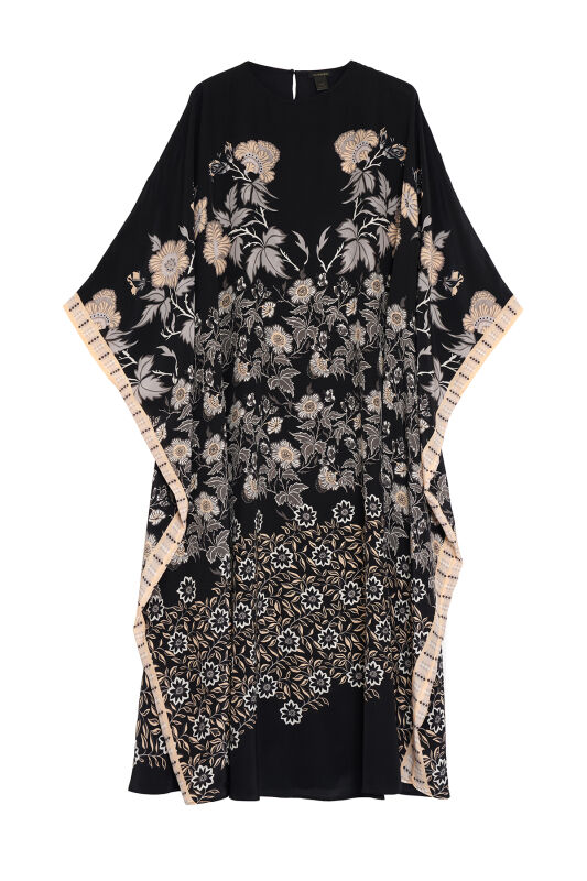 Fence Black Silk Kaftan - 2