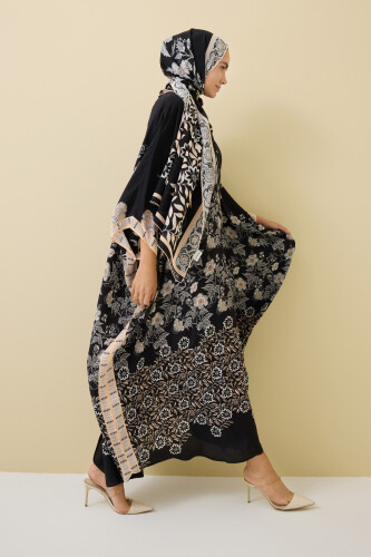 Fence Black Silk Kaftan - 5