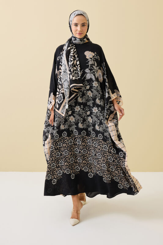 Fence Black Silk Kaftan - 1