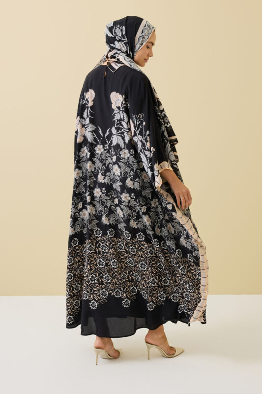 Fence Black Silk Kaftan - 6