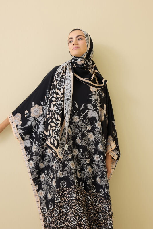 Fence Black Silk Kaftan - 3