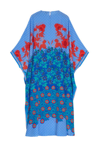 Fence Blue Silk Kaftan - 4