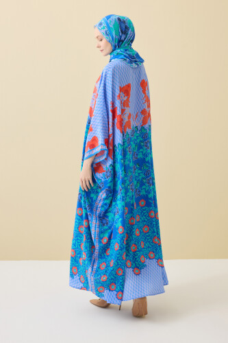 Fence Blue Silk Kaftan - 6