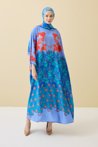 Fence Blue Silk Kaftan 