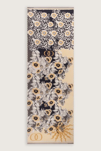 Fence Gold Viscose Flush Shawl - 2