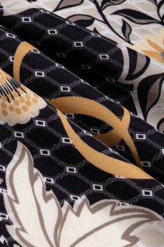 Fence Gold Viscose Flush Shawl - 4