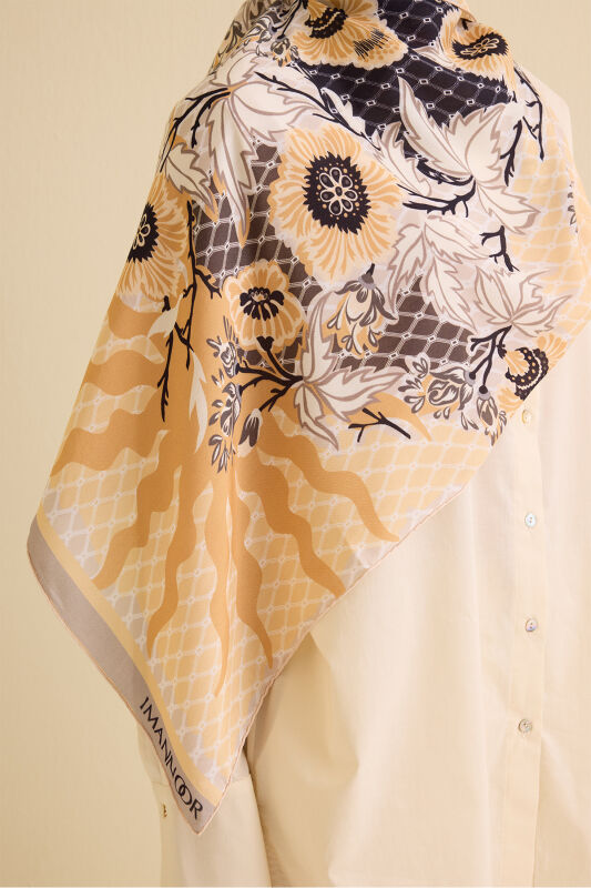 Fence Gold Viscose Flush Shawl - 5