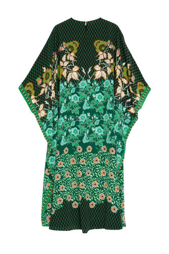 Fence Green Silk Kaftan - 4