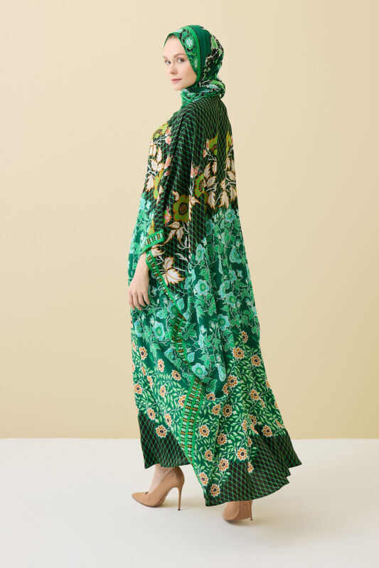 Fence Green Silk Kaftan - 6