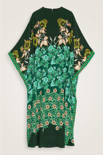 Fence Green Silk Kaftan - 2
