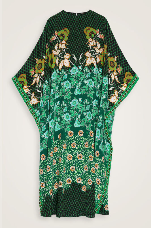 Fence Green Silk Kaftan - 2