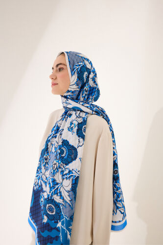 Fence Indigo Viscose Flush Shawl - 5