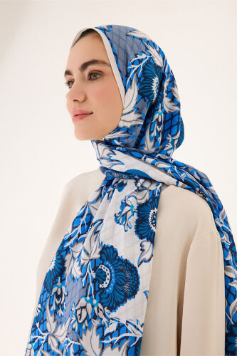 Fence Indigo Viscose Flush Shawl - 1