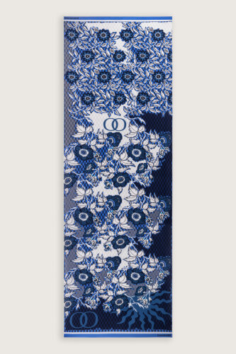 Fence Indigo Viscose Flush Shawl - Imannoor (1)