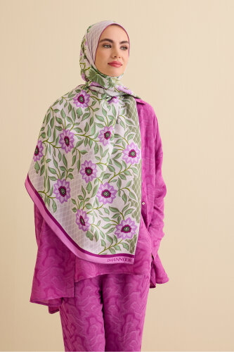 Fence Lilac Viscose Shawl - 5