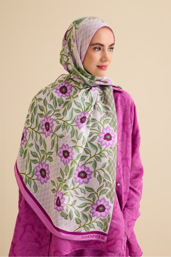 Fence Lilac Viscose Shawl - Imannoor
