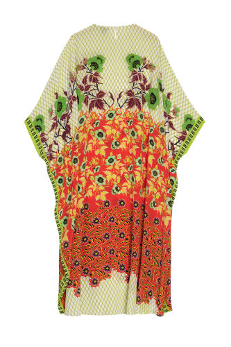 Fence Orange Silk Kaftan - 4